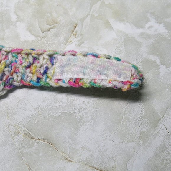 HAND CRAFTED Dog Bandana Crochet Granny Square Retro Party Variegated Colorful - Picture 5 of 11